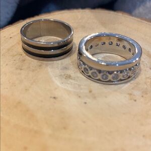 Silver and Black Ring Set Gorgeous